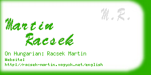 martin racsek business card